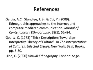 Virtual ethnography | PPT