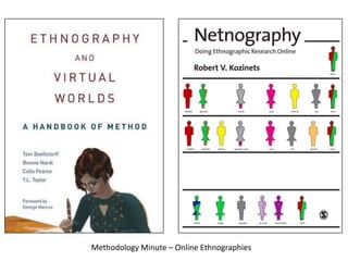 Methodology	
  Minute	
  –	
  Online	
  Ethnographies	
  
 