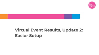 Virtual Event Results, Update 2:
Easier Setup
 