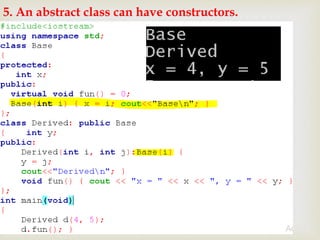 Virtual function in C++ Pure Virtual Function | PPT