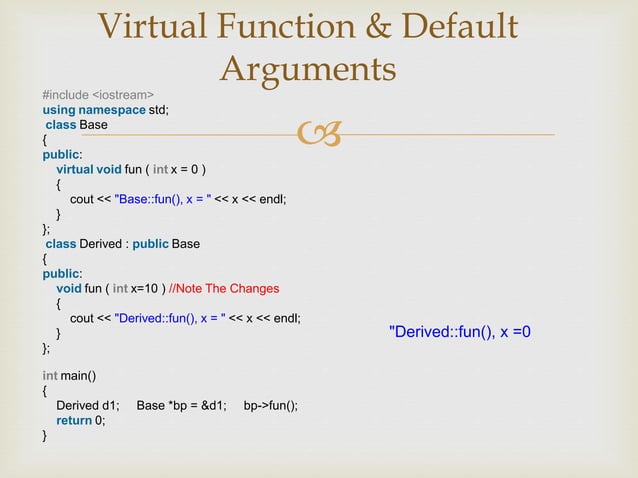 Virtual function in C++ Pure Virtual Function | PPTX | Programming ...