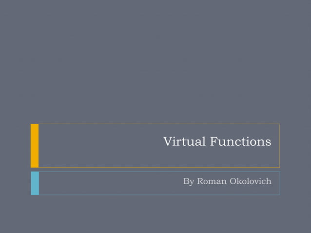 Virtual Functions | PPT