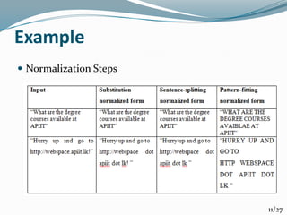 Example
 Normalization Steps
11/27
 