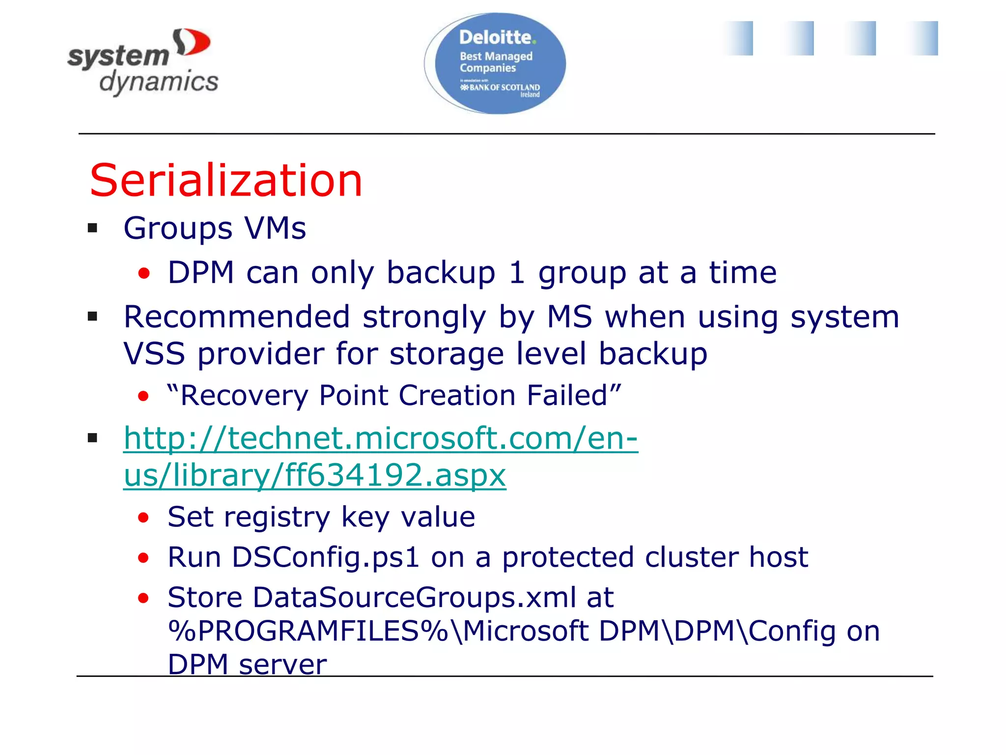 Backup Just The Changing DataBackupDPM Agent