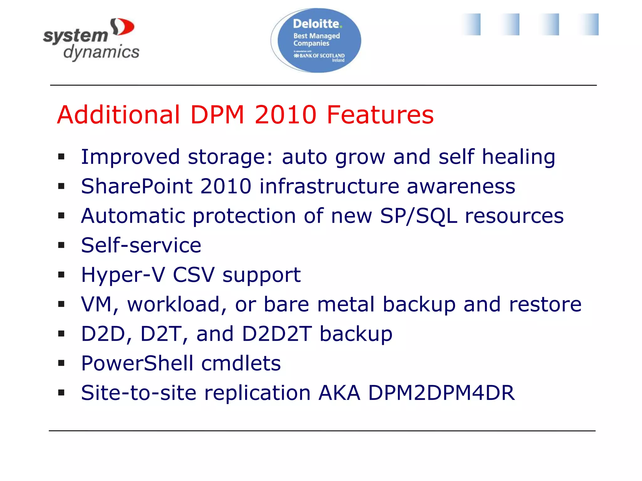 Cluster/CSV SummaryUnderstand requirements for:BackupDR replicationDesign cluster networking according to best practicesDesign CSV according to requirements for:Backup policyPerformance (IOPS & Redirected I/O)DR storage level replicationFault tolerance
