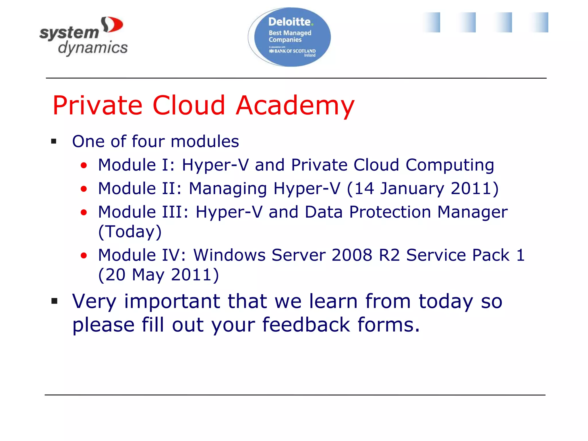 Scenario 2: SolutionDeploy Hyper-V hosts in Site BDeploy replica DPM server in Site BConfigure protection group:Site A DPM databaseFile1 and SD-SQL1 VMsFile1 shared folders & SD-SQL1 databasesInvocation plan:Recover File1 and SD-SQL1 on Site B hostsRecover File1 shares and SD-SQL1 databases