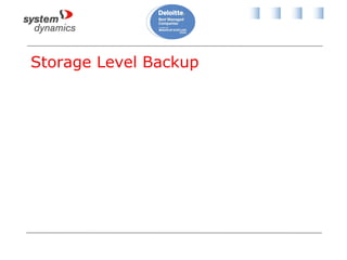 Storage Level Backup
 