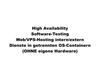 Virtualisierung 2008/2009 - eine Standorbestimmung