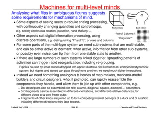 Machines for multi-level minds
“Rows? Columns?”
“Diagonals?”
Analysing what ﬂips in ambiguous ﬁgures suggests
some require...