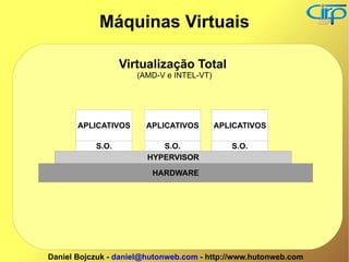 Virtualização Total  (AMD-V e INTEL-VT) Máquinas Virtuais 