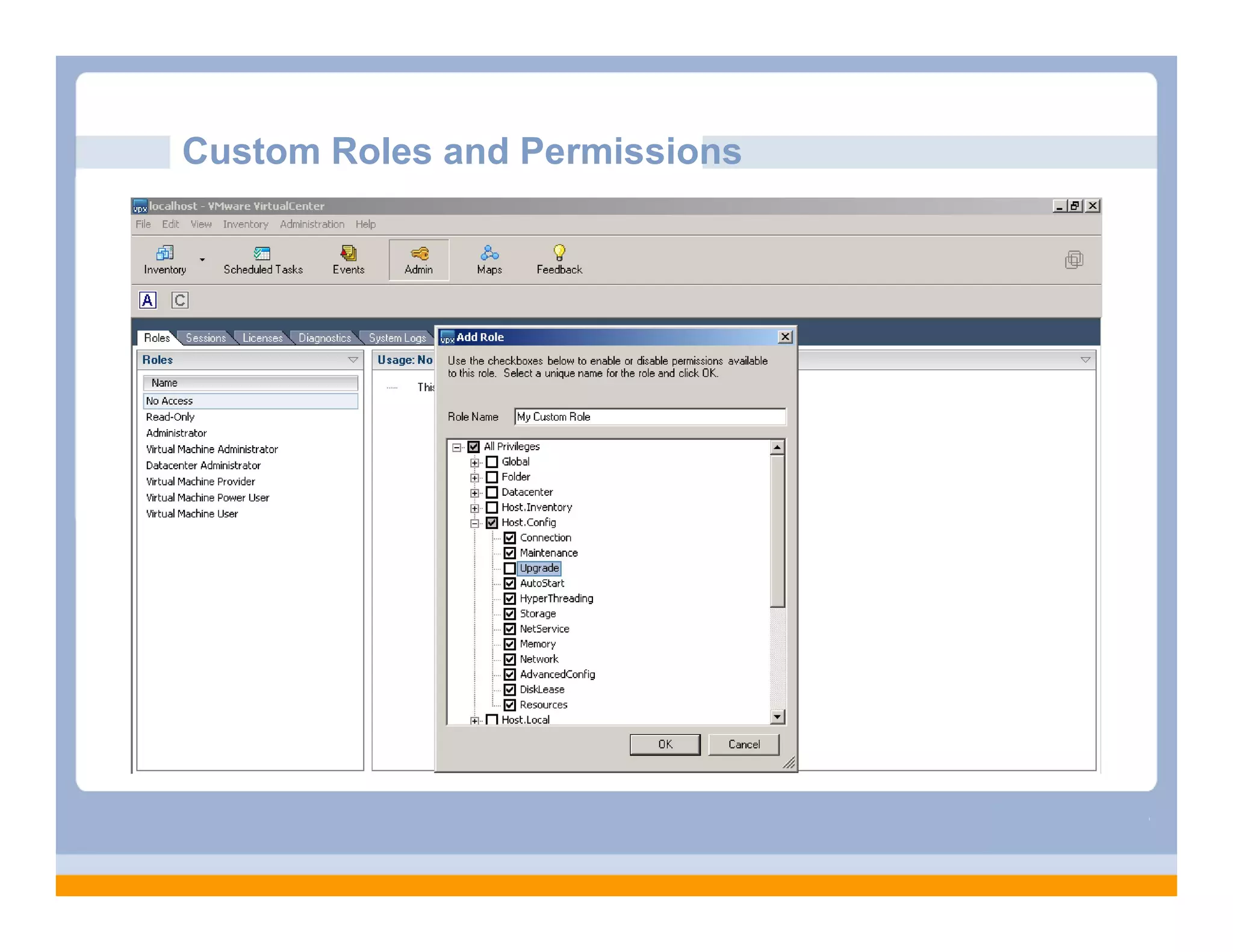 Custom Roles and Permissions
 