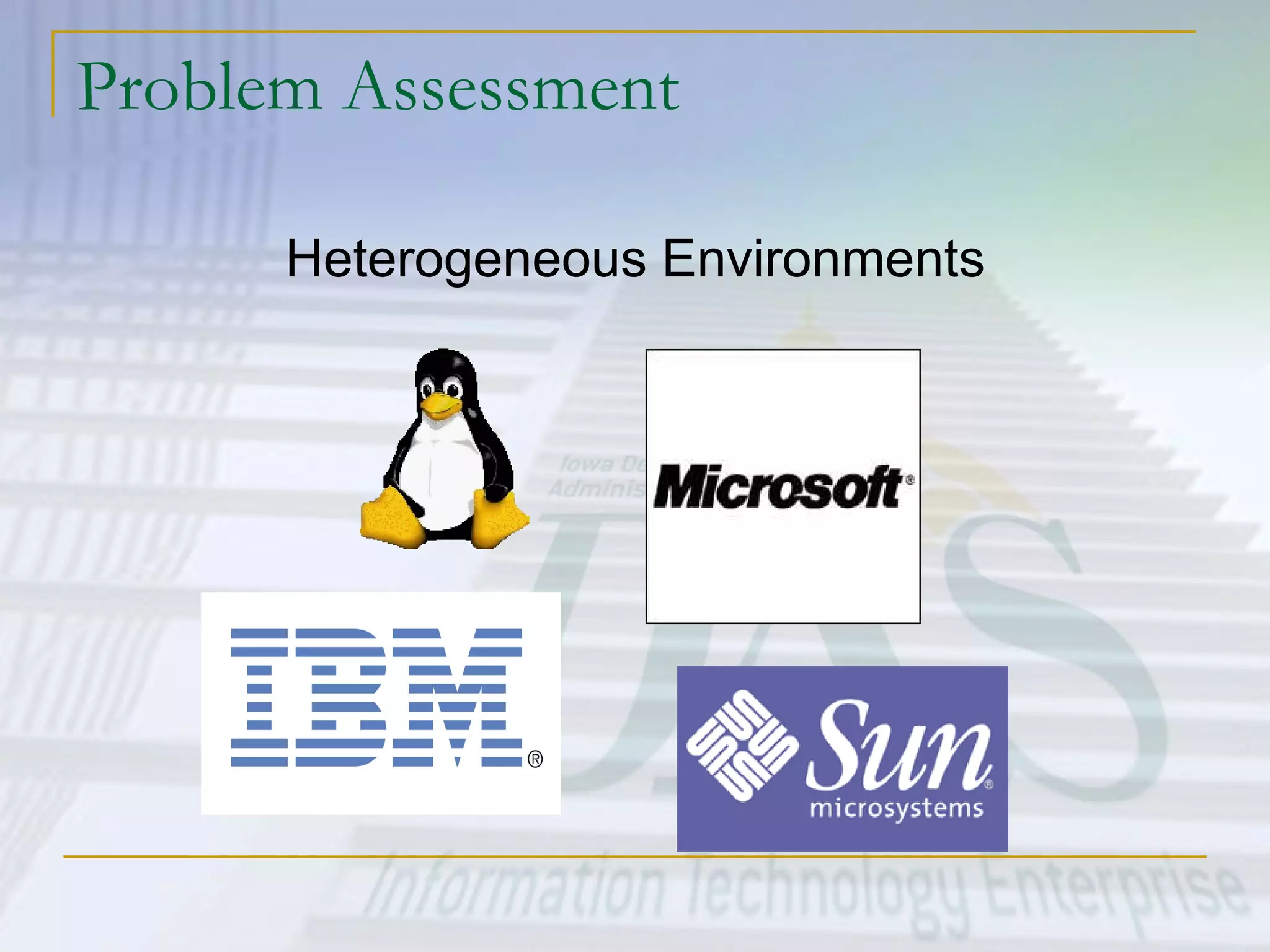 Problem Assessment Heterogeneous Environments 