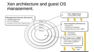 Xen architecture and guest OS
management.
 