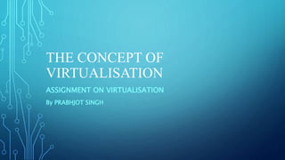 THE CONCEPT OF
VIRTUALISATION
ASSIGNMENT ON VIRTUALISATION
By PRABHJOT SINGH
 