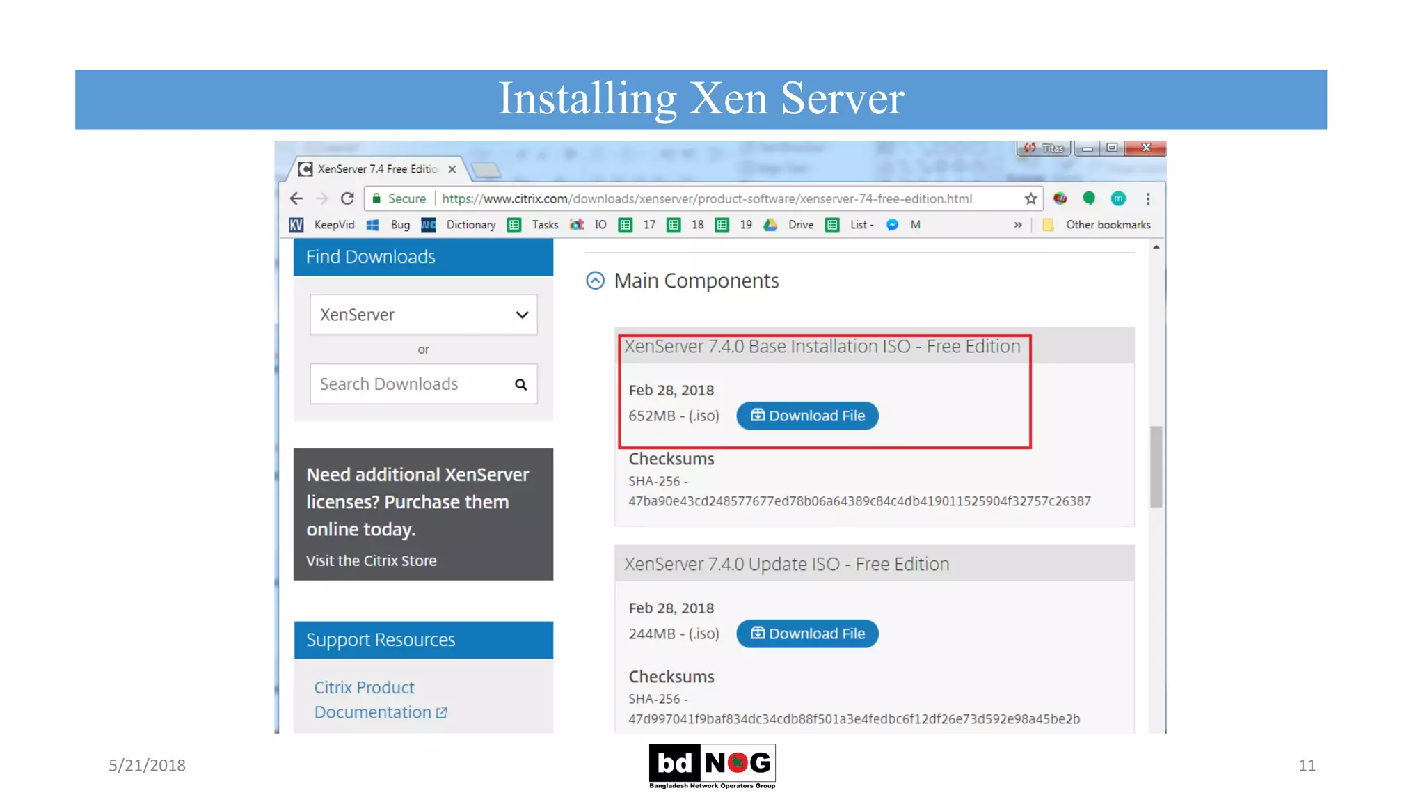 Installing Xen Server
5/21/2018 11
 
