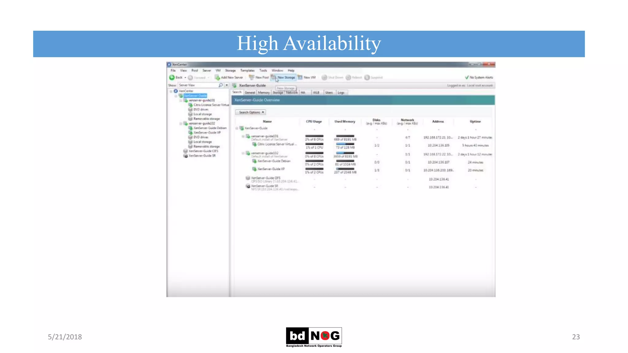 High Availability
5/21/2018 23
 