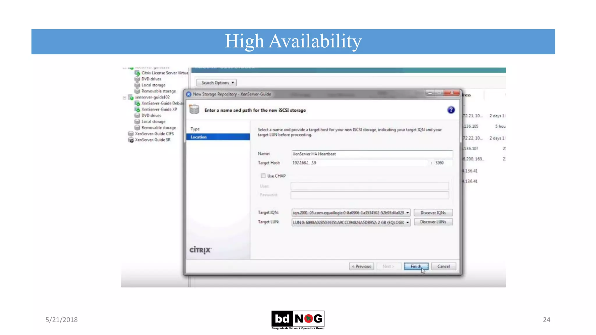 High Availability
5/21/2018 24
 