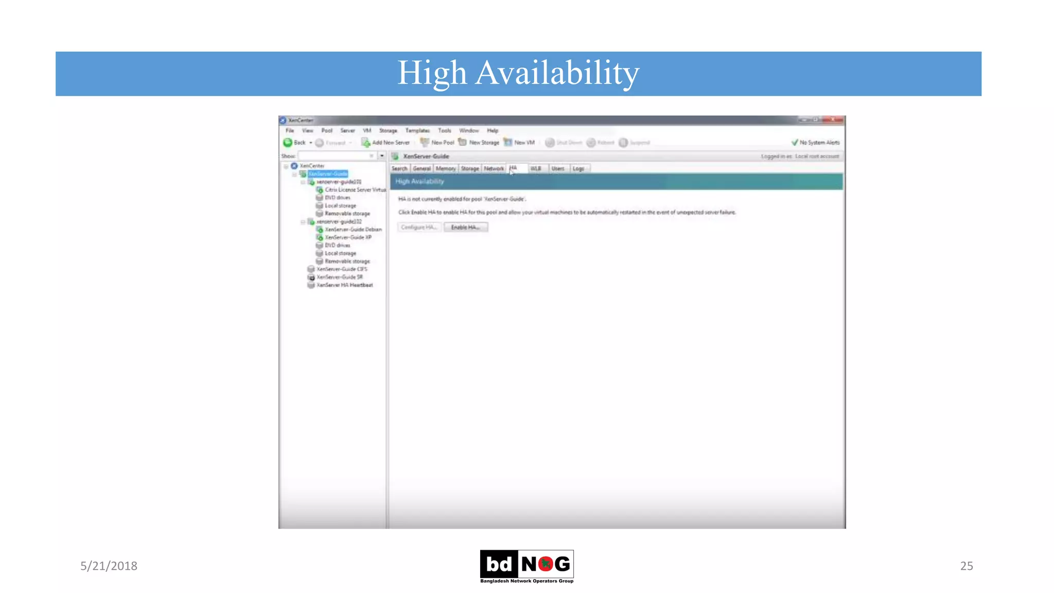 High Availability
5/21/2018 25
 