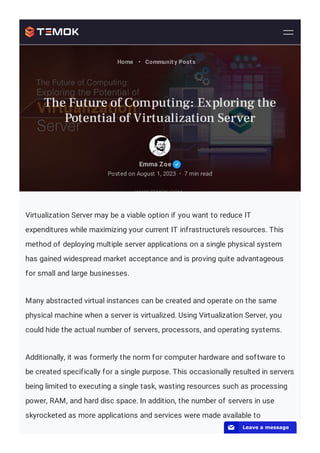 The Future of Computing: Exploring the Potential of Virtualization ...