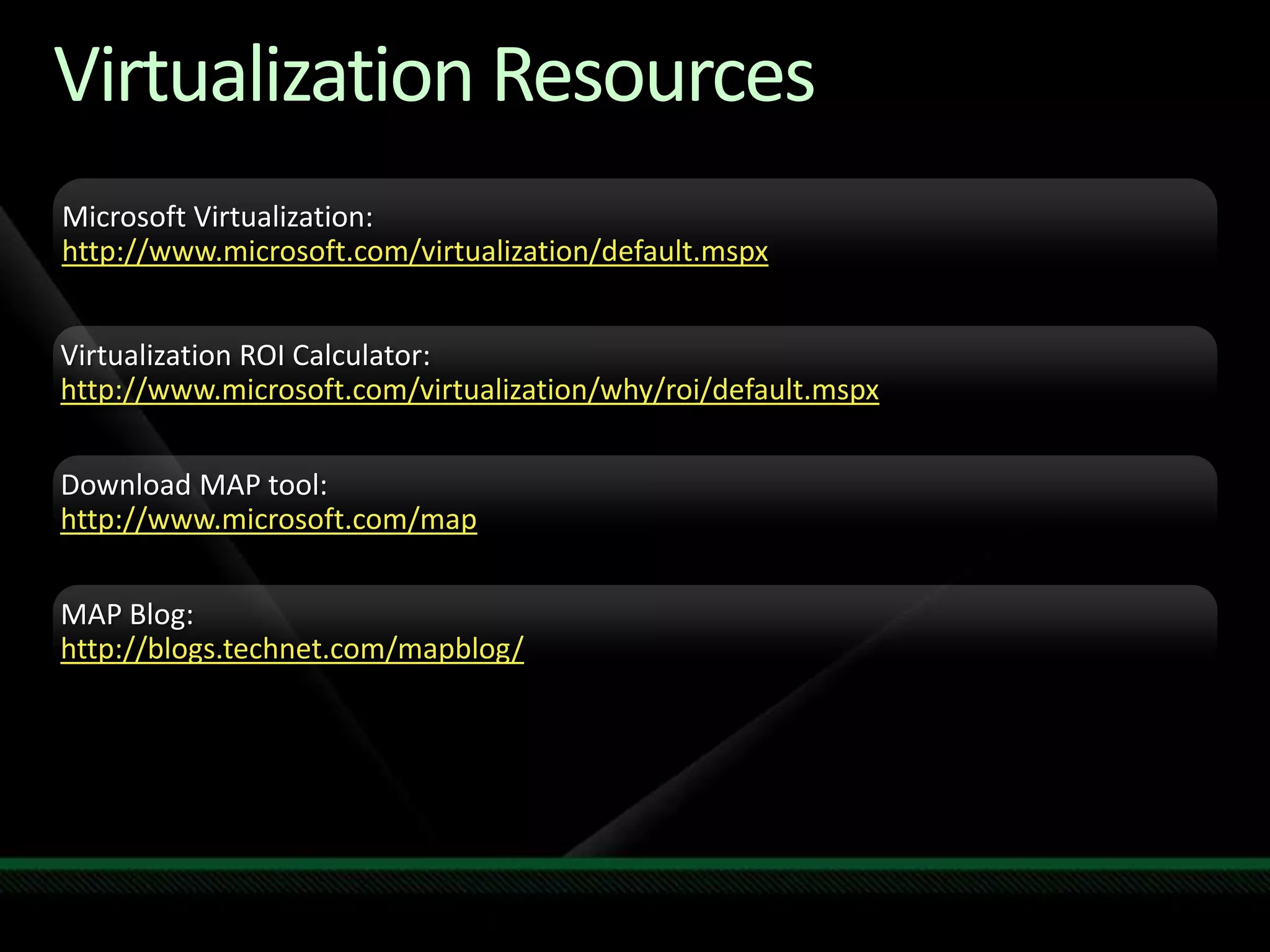 Virtualization Map Tech Ed2009