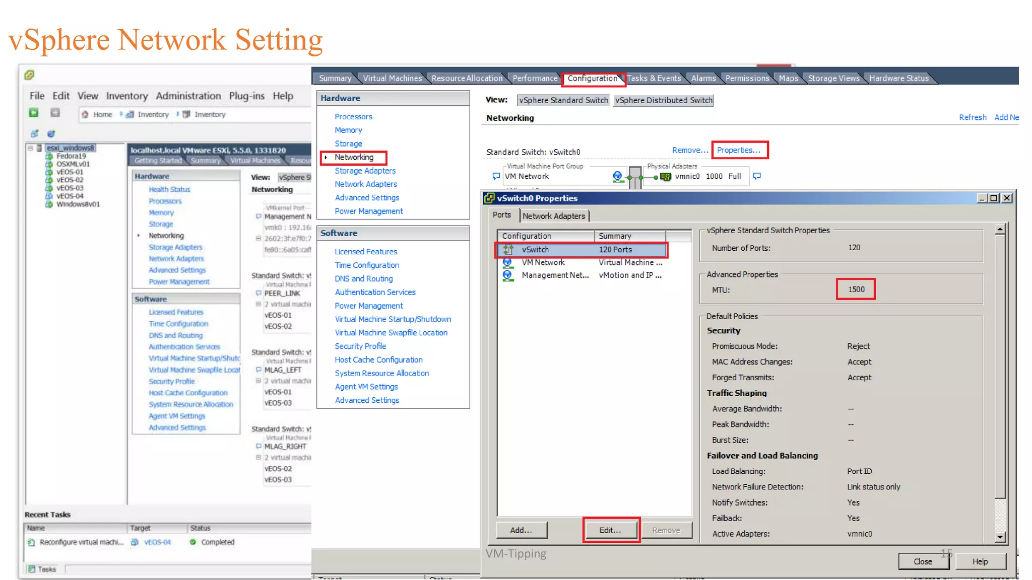 vSphere Network Setting
VM-Tipping 15
 