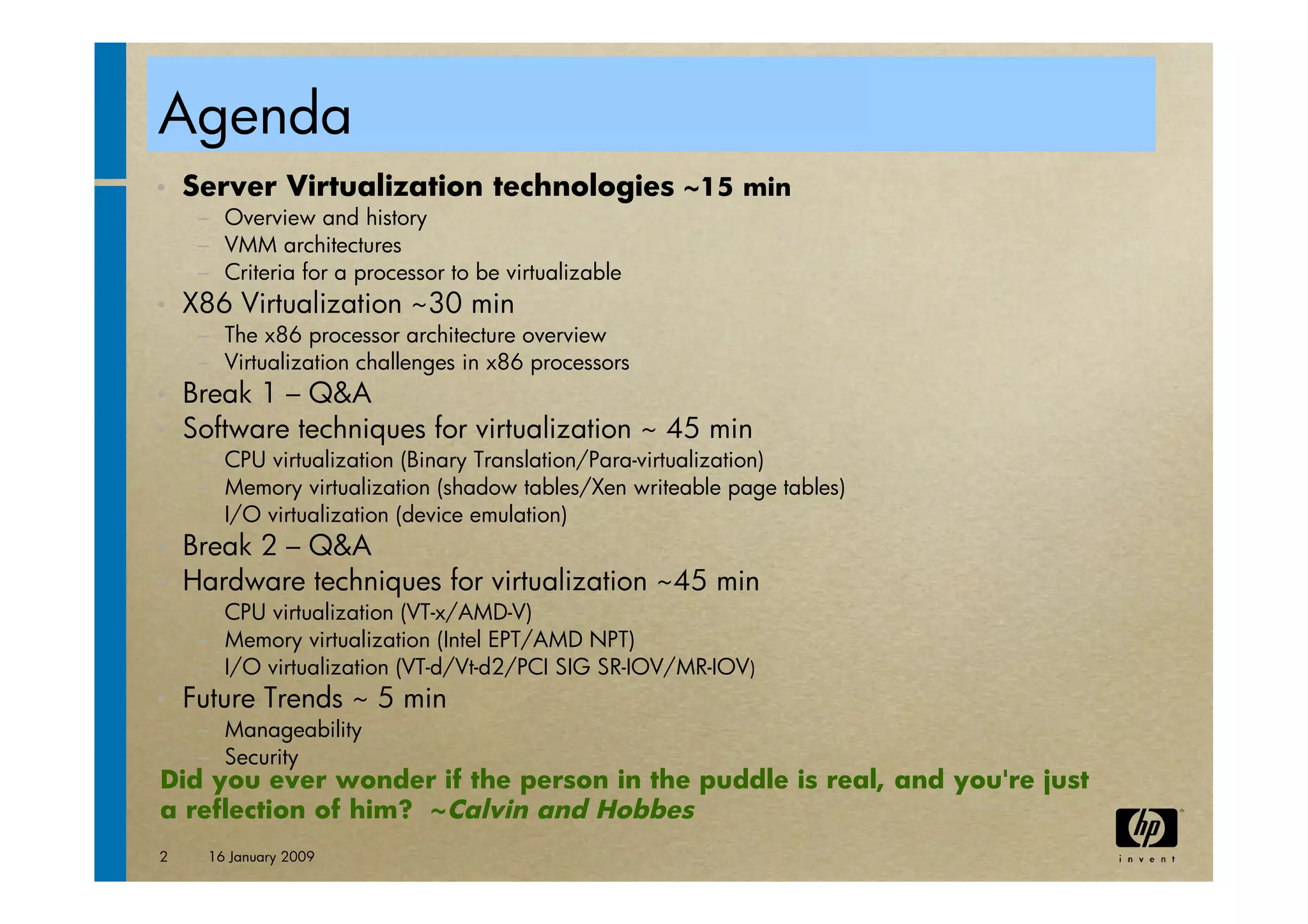 virtualization tutorial at ACM bangalore Compute 2009