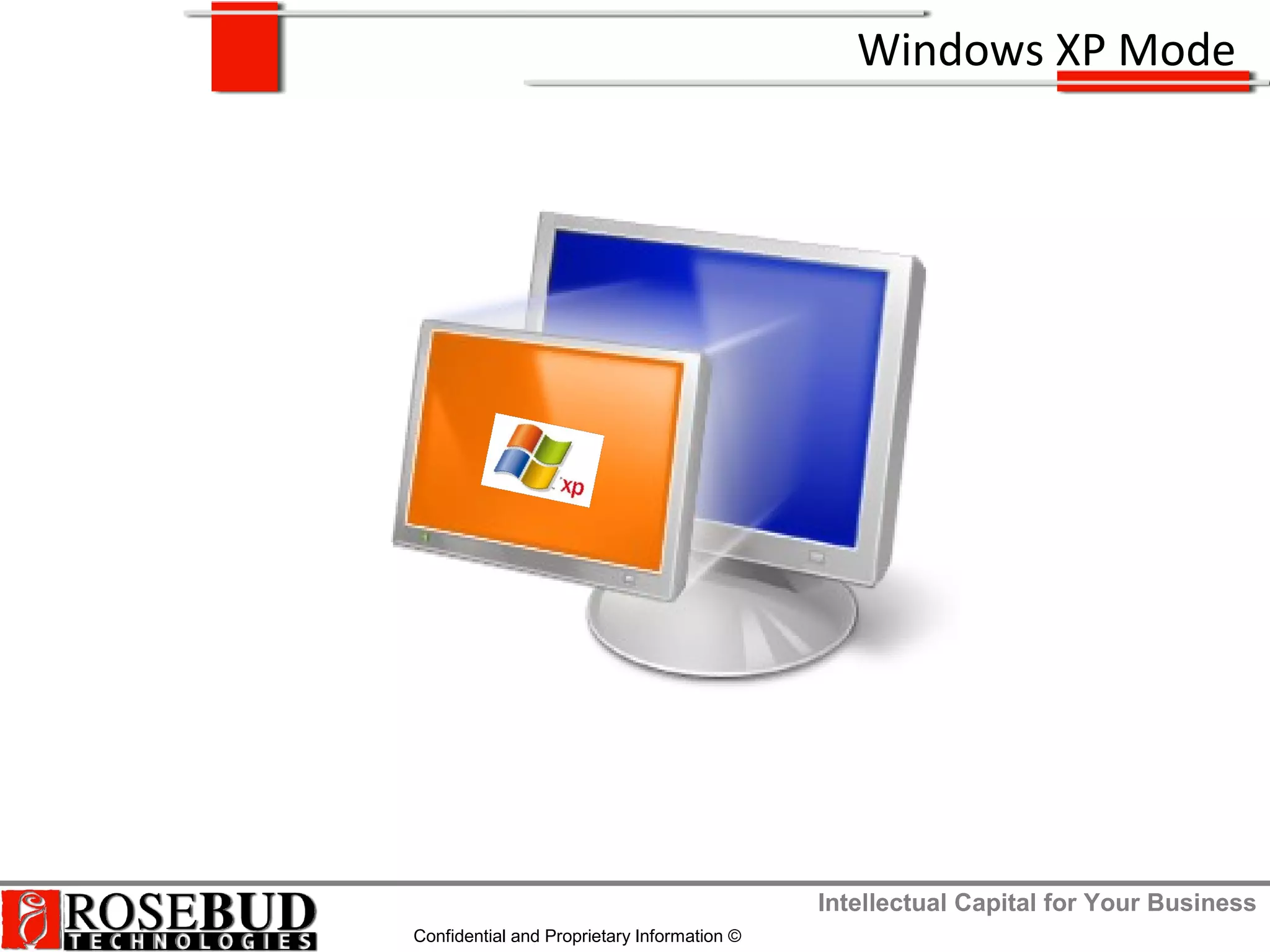 Intellectual Capital for Your Business
Confidential and Proprietary Information ©
Windows XP Mode
 