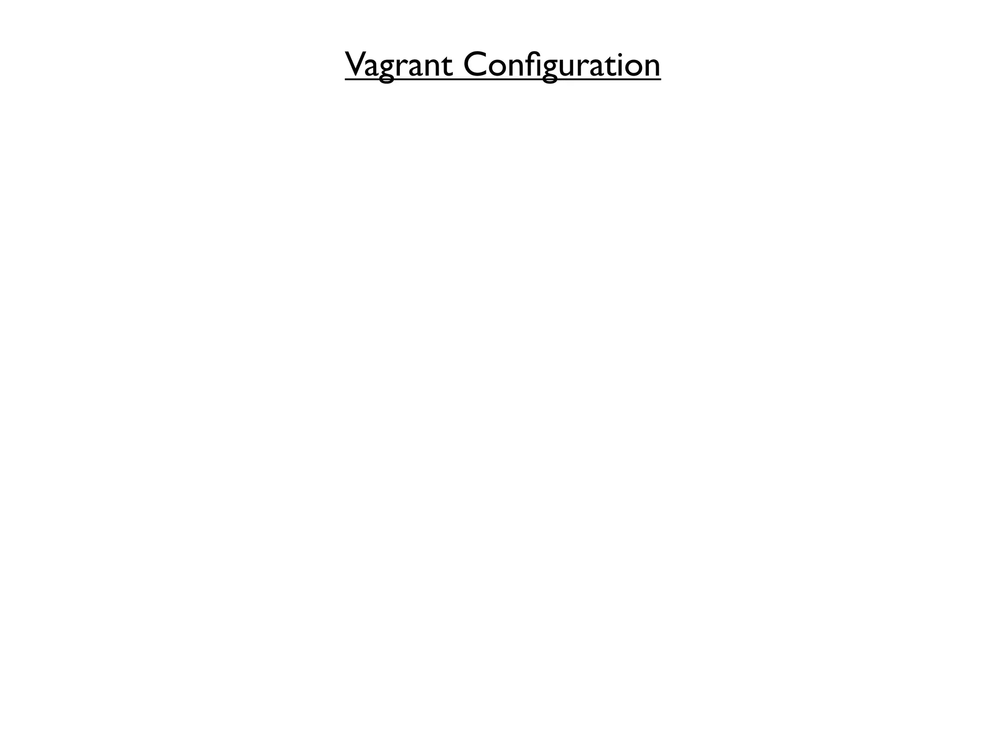 Vagrant Conﬁguration
 