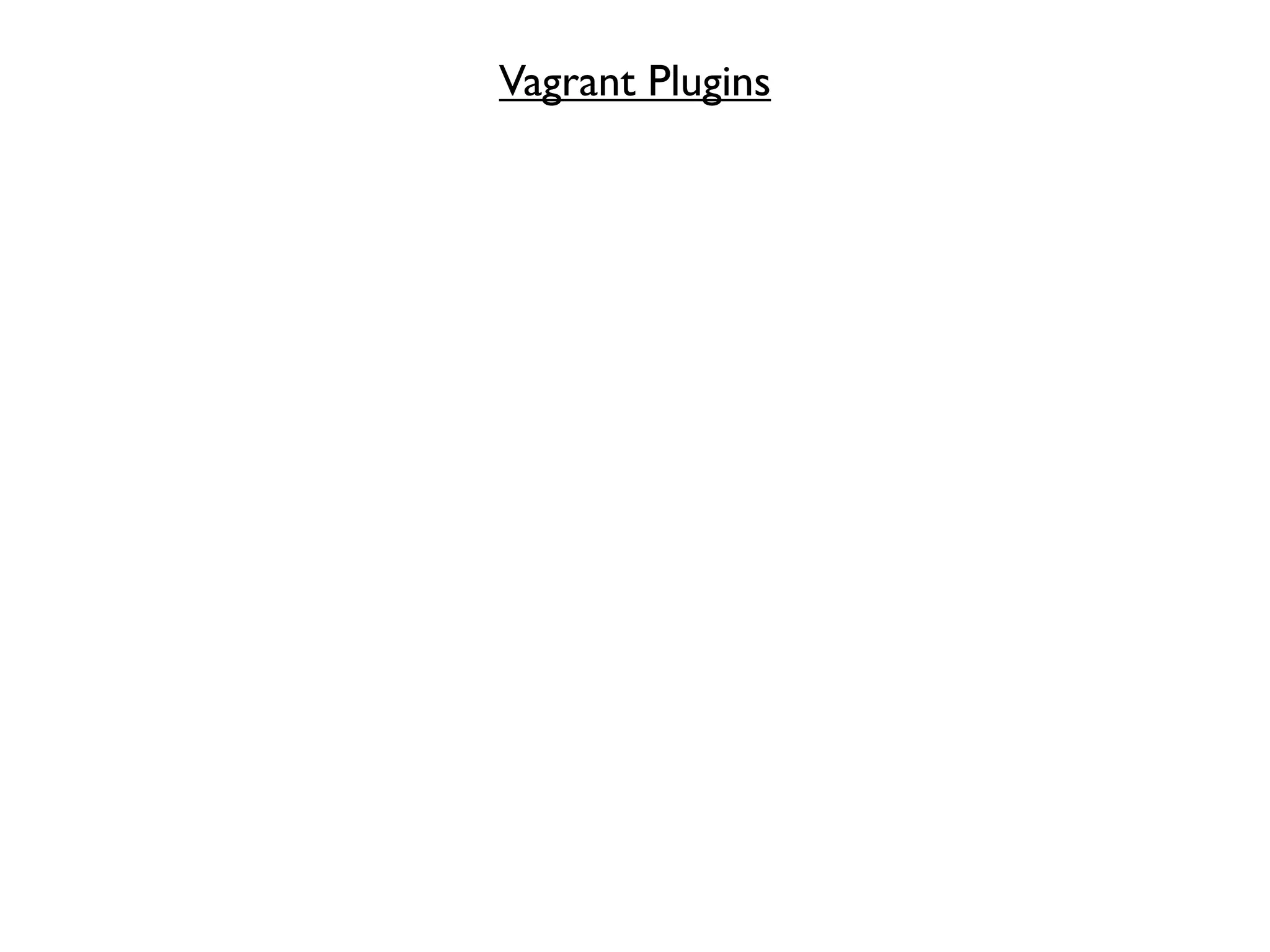 Vagrant Plugins
 
