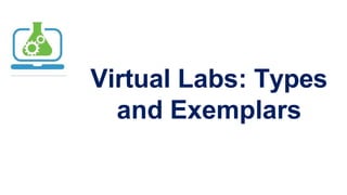 Virtual Labs: Types
and Exemplars
 