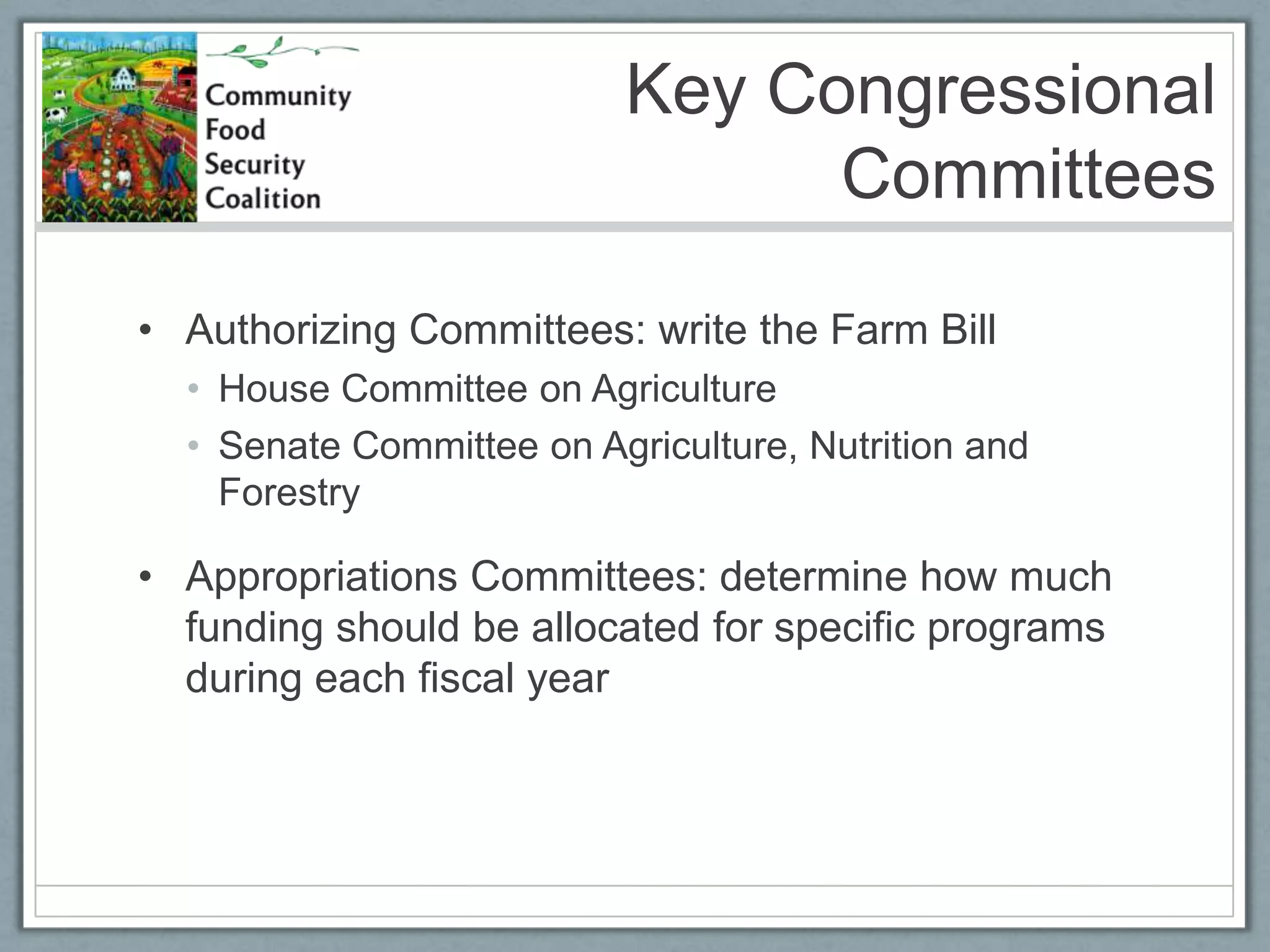 4  areas make up the bulk of the Farm Bill’s spending: