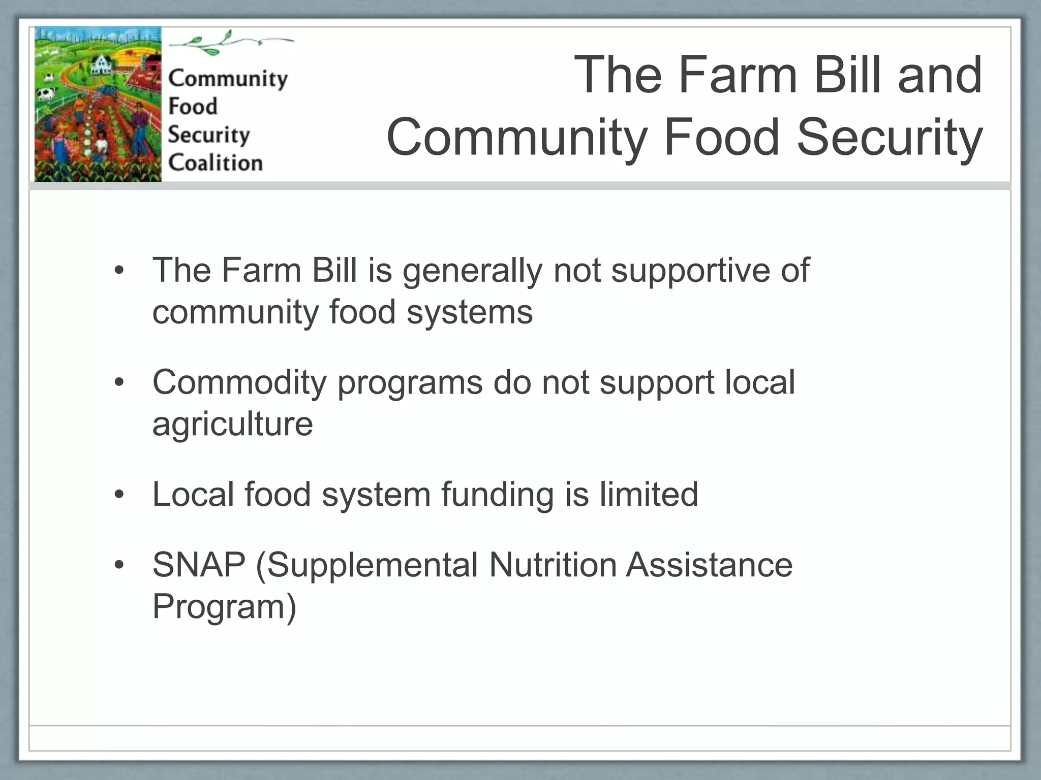Commodity Support (15%)
