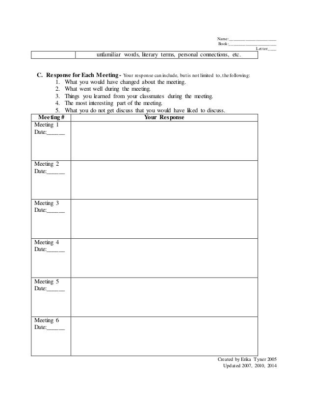 Virtual Literature Circle Packet