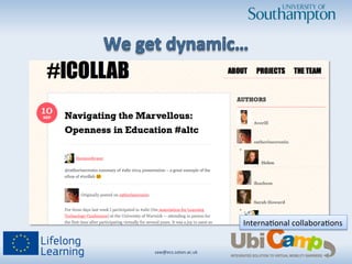 saw@ecs.soton.ac.uk	
  	
  
Interna/onal	
  collabora/ons	
  
 