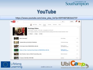 saw@ecs.soton.ac.uk	
  	
  
hRps://www.youtube.com/view_play_list?p=93FF46F5BC6A27CF	
  
 