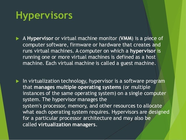 virtual machine migration hypervisors how hypervisor works
