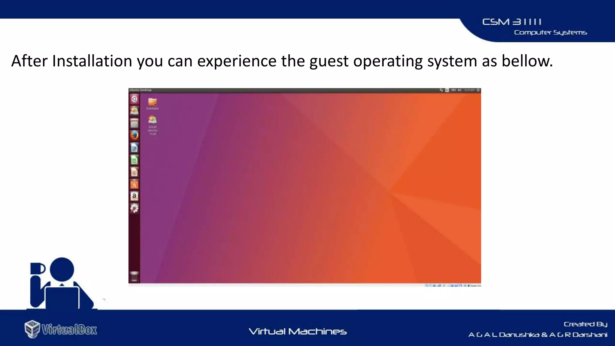 16/01/2020
After Installation you can experience the guest operating system as bellow.
 