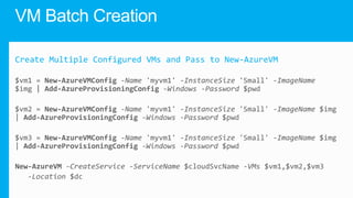 Create Multiple Configured VMs and Pass to New-AzureVM

 