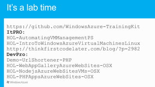 WIndows Azure Virtual Machines - deep dive session