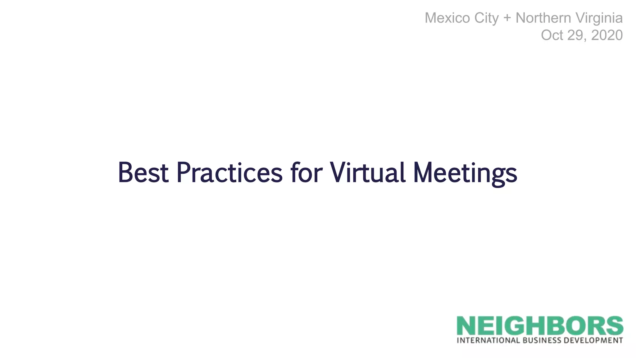 Virtual meetings best practices | PPTX