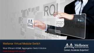 Most Efficient 40GbE Aggregation Switch Solution
Under Embargo Until June 3rd
Mellanox Virtual Modular Switch
 