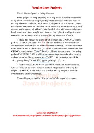 Virtual mouse operation using webcam | PDF