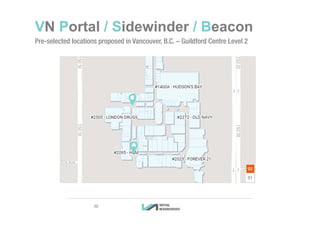 36
VN Portal / Sidewinder / Beacon
Pre-selected locations proposed in Vancouver, B.C. – Guildford Centre Level 2
36
 