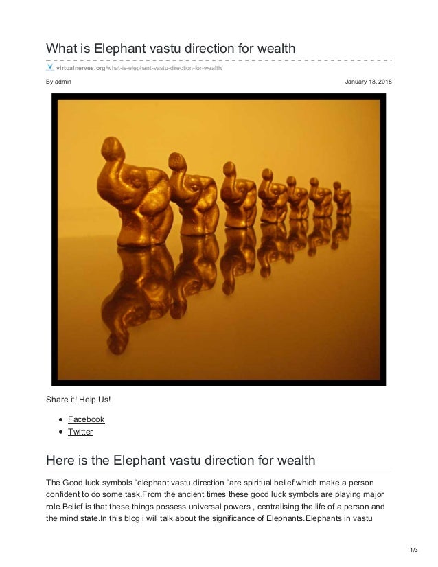 what is elephant vastu direction for wealth