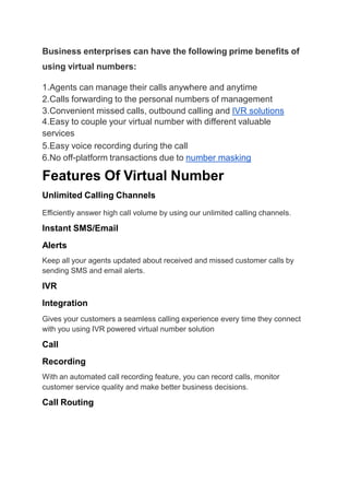 Virtual Number Solutions for Businesses | PPT