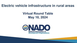 Electric vehicle infrastructure in rural areas
Virtual Round Table
May 10, 2024
 