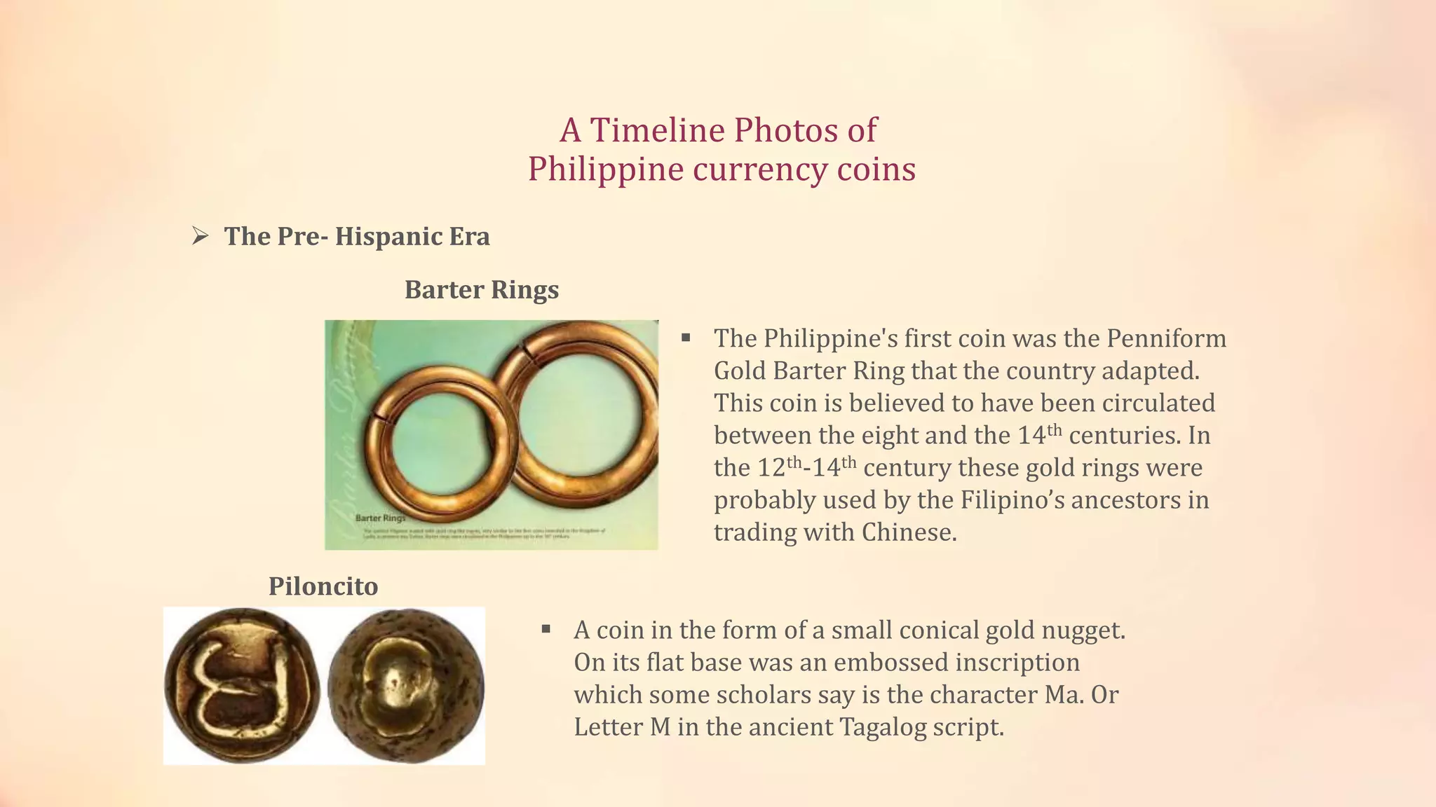 Timeline Photos of Philippine Currency Coins and Banknotes | PPTX