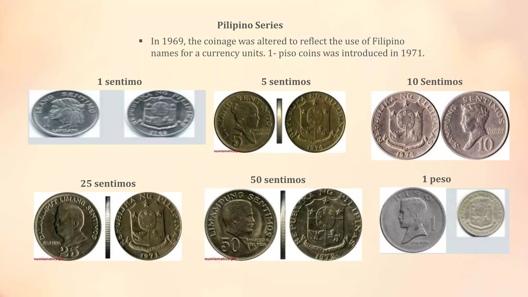 Coin Evolution Timeline Photos of Philippine Currency Coins and Banknotes | PPTX