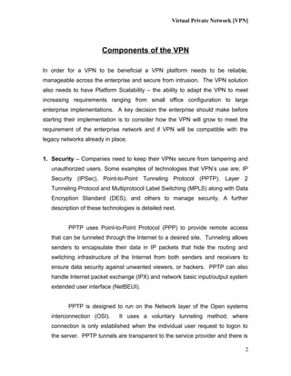 Vpn Key Components Virtual private network | DOC