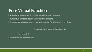 Virtual, Pure Virtual functions and Abstract class.pptx